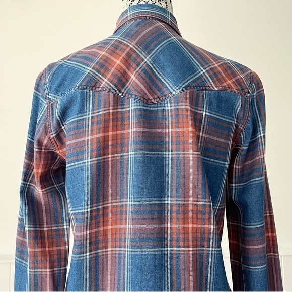 American Eagle Plaid Flannel Boyfriend Fit Button Down Shirt Size S - Picture 7 of 13